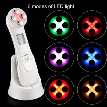 

Portable Mini Electrical Muscle Stimulation EMS Beauty Instrument with 6 LED Light Treatment Modes RF Face Skin Care Tool USB