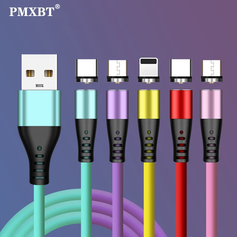 Магнитный кабель из жидкого силикона Micro USB Type C для зарядки телефона iPhone Samsung Huawei