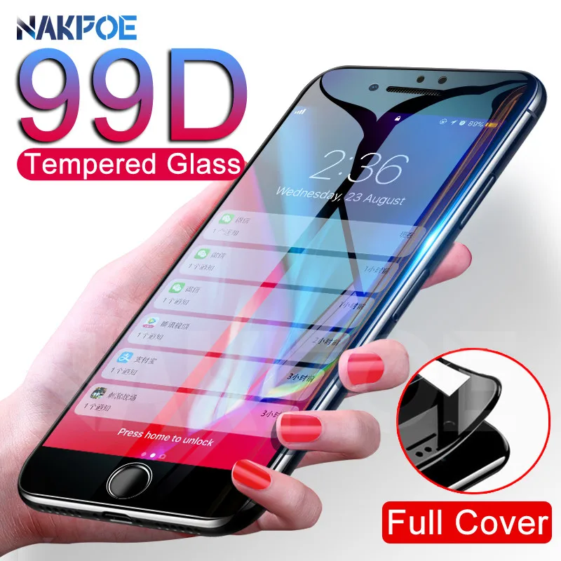 99D изогнутое полное покрытие закаленное стекло для iPhone 8 7 6 6s Plus защита экрана iPhone 11 Pro X XR XS Max защитная пленка