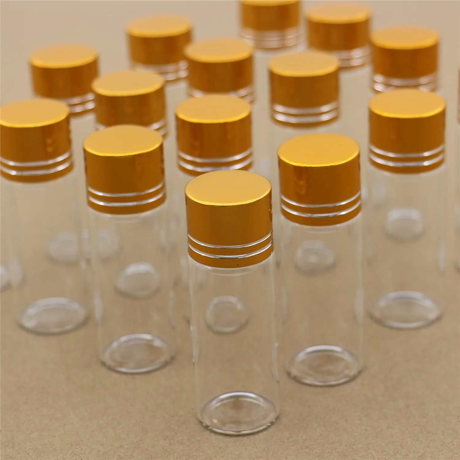 50/100 PCS/lot 22*50mm 10ml Glass Jars Golden Plastic Cap Test Tube storage Small Glass Bottle Vials DIY DECORATIVE Bottles