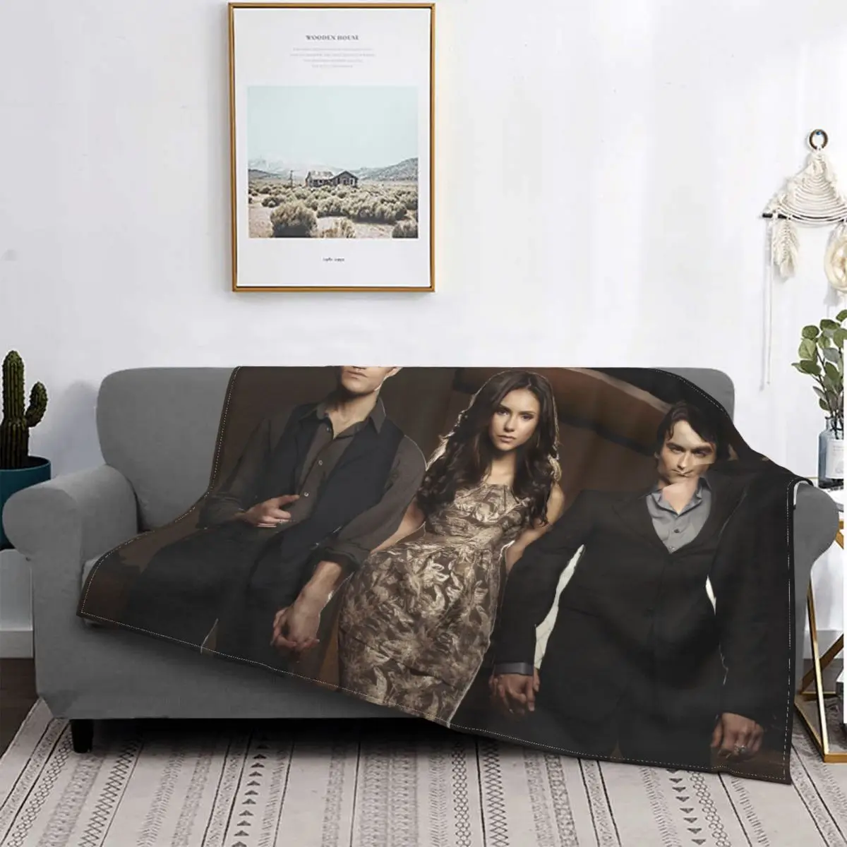 Ian Somerhalder Blankets Flannel Horror Fantasy The Vampire Diaries