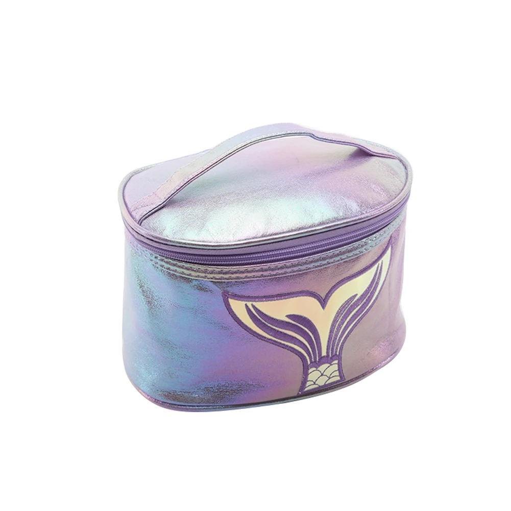 

Women's Large Capacity Waterproof Makeup Bag Mermaid Tail Printed Portable Cosmetic Pouch Case with Zipper and Top Handle