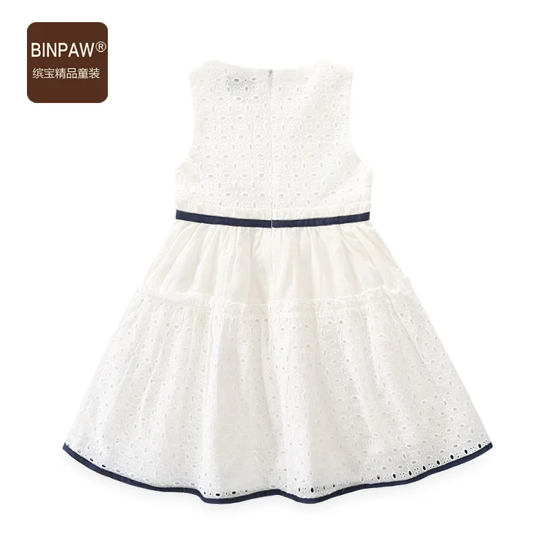 

Girls-Back Dress Summer Wear Princess Childrenswear Mainland China Hollow out Lines Generous Bow Cotton 100% Back