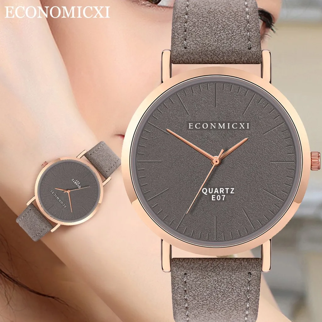 Модные женские часы с кожаным ремешком, аналоговые Классические кварцевые наручные часы, Подарочные наручные часы, изысканный элегантный дизайн YE1