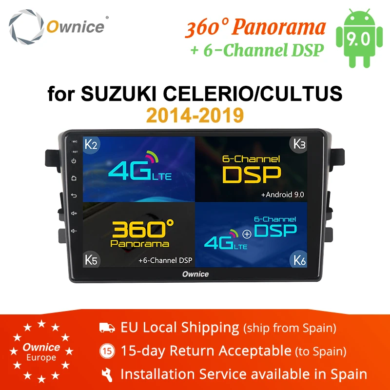 

Ownice 8Core 4G+64G Android 9.0 K3 K5 K6 Car DVD Radio GPS For Suzuki Alto Celerio Cultus 2015 2016 2017 2018 2019 4G LTE DSP