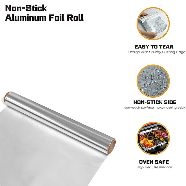 Tin foil food packaging 20 microns thick chef baking BBQ 30cm width  barbecue silver grilled tin