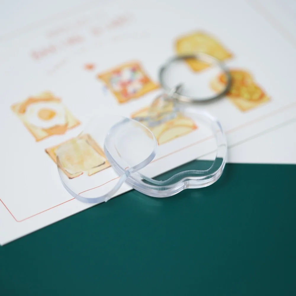 2-5 Teile/paket Transparent Rechteck Blank Acryl Einsatz Schlüsselbund Foto Bild Rahmen Schlüsselring Halter DIY Split Ring Schlüsselbund Geschenk – Detail 4
