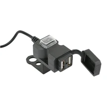 С переключателем электронный мотоциклетный водонепроницаемый 12 В адаптер Черный Портативный USB зарядное устройство легко установить универсальный двойной разъем
