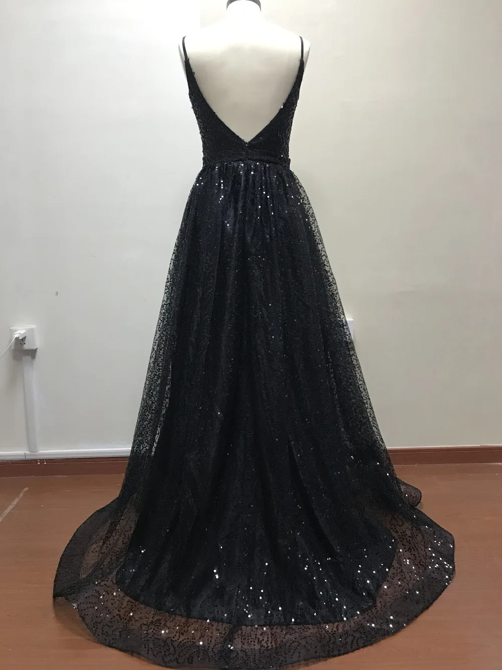 Robe De Soiree вечернее платье с блестками и v-образным вырезом Элегантное Длинное торжественное платье на тонких бретелях с Боковым Разрезом vestido de festa Abiye