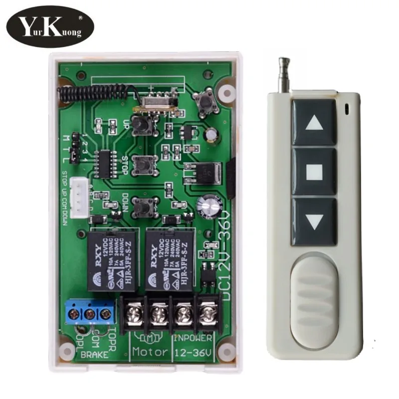 DC12V 2 canales Control remoto Motor de CC que invierte el módulo de relé del interruptor del controlador con control remoto DC12V 2 canales Control remoto Motor de CC que invierte el módulo de relé del interruptor del controlador con control remoto