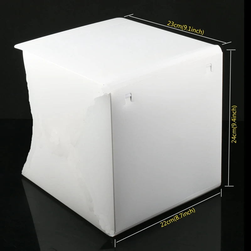 Mini Photo Studio Box, 8.9 X 9 X 9.5 Inch Portable Photography Light Tent Kit, White Folding Lighting Softbox With 40 Led Ligh