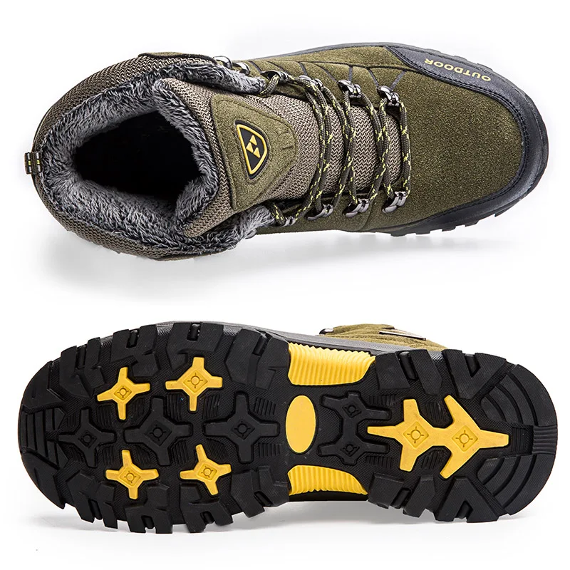 MWSC/зимние ботинки для мужчин; Мужская водонепроницаемая Уличная обувь; Мужская Нескользящая зимняя обувь; Теплые ботильоны с меховой подкладкой; мужские большие размеры