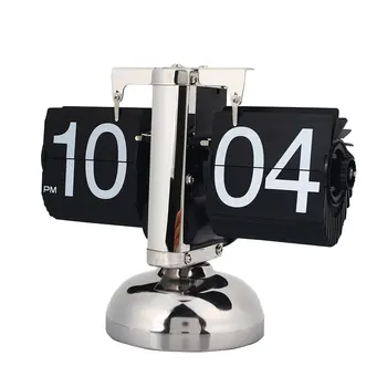 

Black Digital Auto Flip Single Stand Desk Table Clock Acrylic Material Home