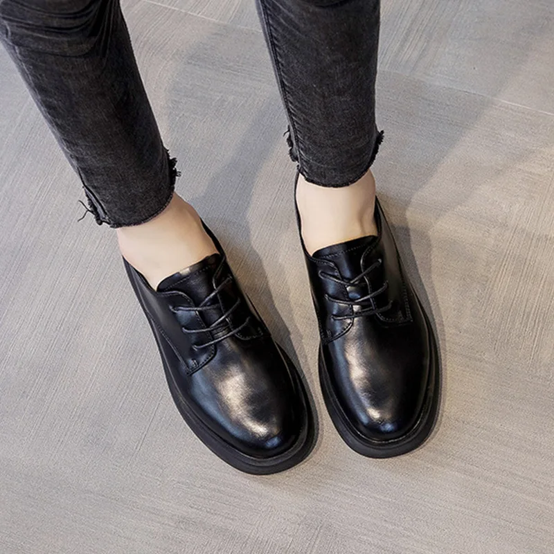 

Shoes Women's 2020 Spring New Style Simple Versatile New Style WOMEN'S Shoes Street Snap-Style WOMEN'S Shoes England Black And W