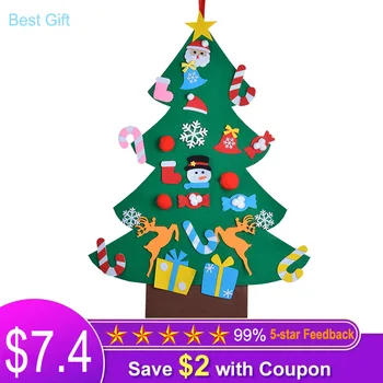 

DIY Felt Christmas Tree Artificial Tree Wall Hanging Ornaments Christmas Decoration for New Year Gifts Kids Toys Home