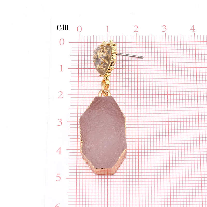 Fancy Wedding Bijoux Heart Druzy Resin Earrings Drop Earrings For Women Jewelry Statement Gifts For Women Accessories Mujer Moda (6)