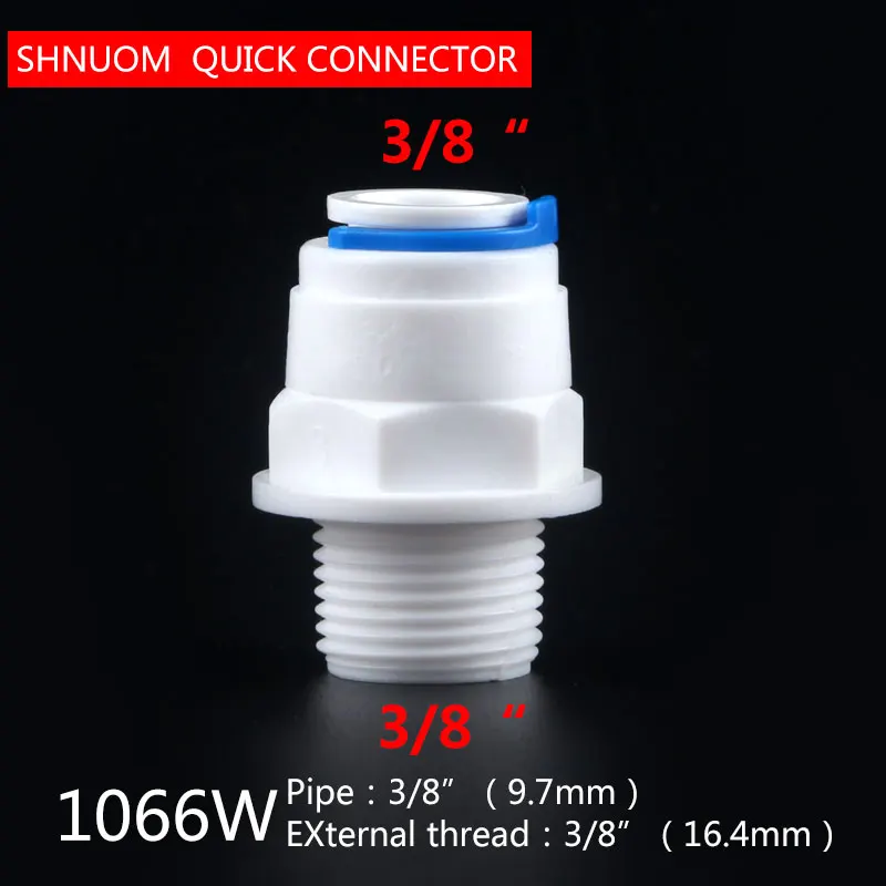 RO Water Tube Connector RO Water Tube Fitting Water Pipe Fitting External Diameter 20MM 13MM Water Purifier Accessorie 1/4" External Thread to 1/4" 3/8" Tube Straight Quick Connect Tube Fitting