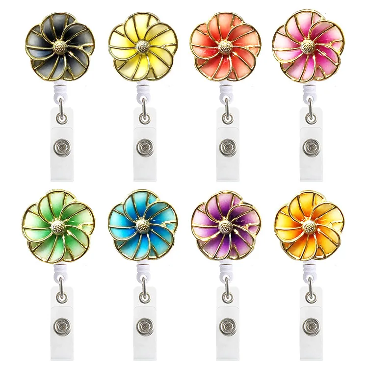 2021 New Design 1 Piece Top Quality Retractable Nurse Doctor Badge Holder Reel Elegant Flowers ID Card Keychains Lanyard | Канцтовары