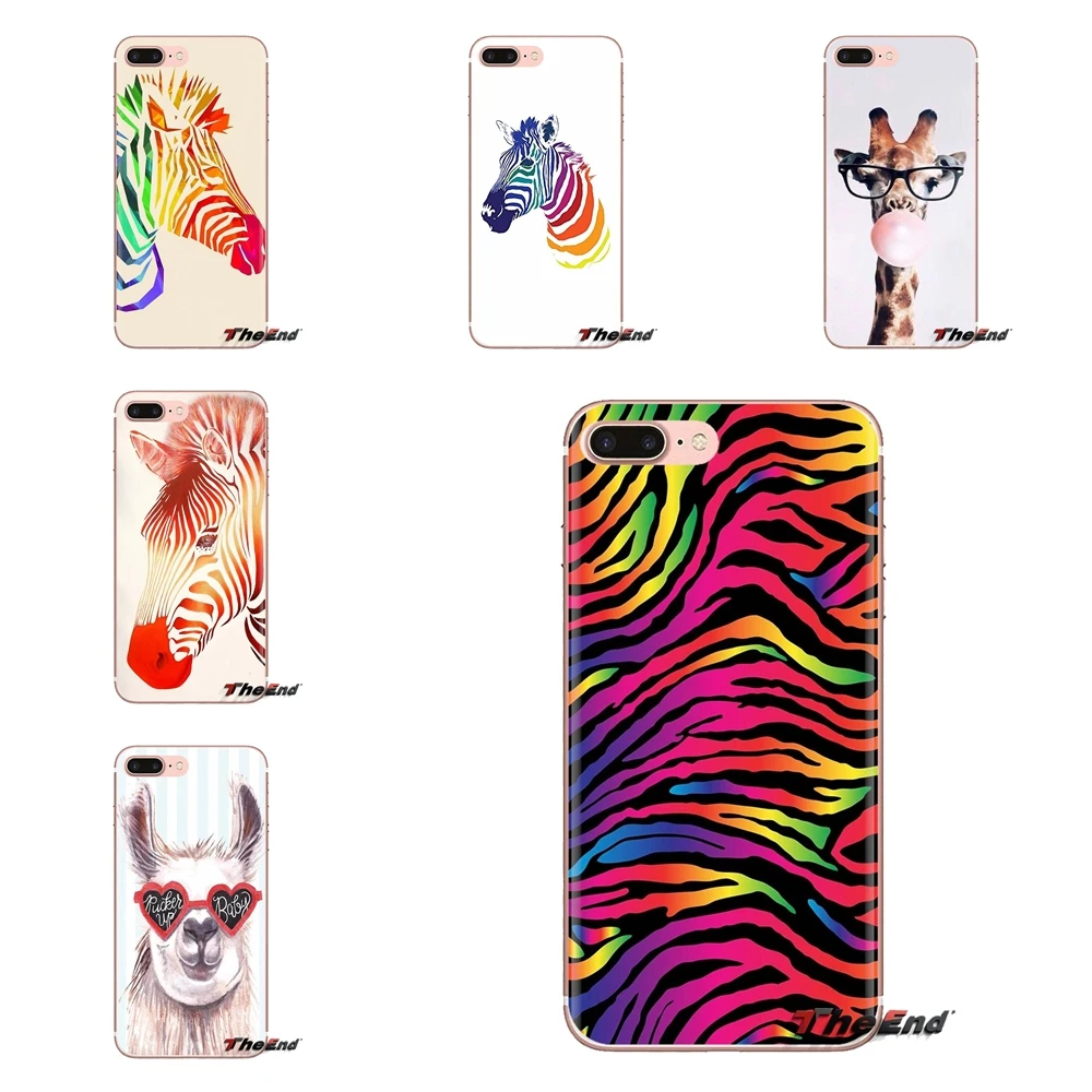 rainbow zebra Animal Giraffe For iPod Touch Apple iPhone 4 4S 5 5S SE 5C 6 6S 7 8 X XR XS Plus MAX Transparent Soft Cases Covers |