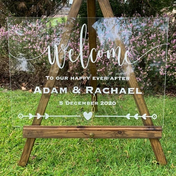 

Acrylic Welcome Sign Decals Personalized Wedding Board Decals Custom Size Color