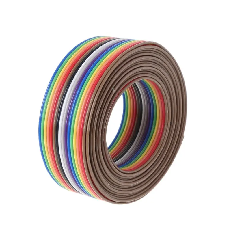 

2m 16 Pin Flat IDC Ribbon Extension Cable Rainbow Wire With 1.27mm Line Pitch Connect Wires G88A
