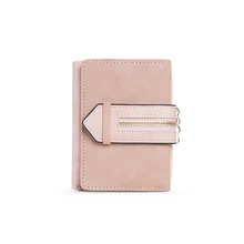 

Casual Short Women Trifold Hasp Wallets Female Fashion Belt Small Zipper Coin Purses Ladies Solid Color Card Holder Clutch Bag
