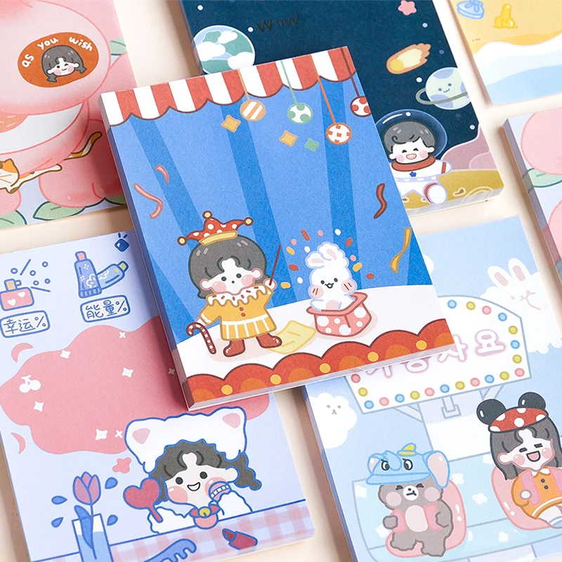 50 листов Kawaii Bear Rabbit блокнот с милым мультяшным животным записями для записей