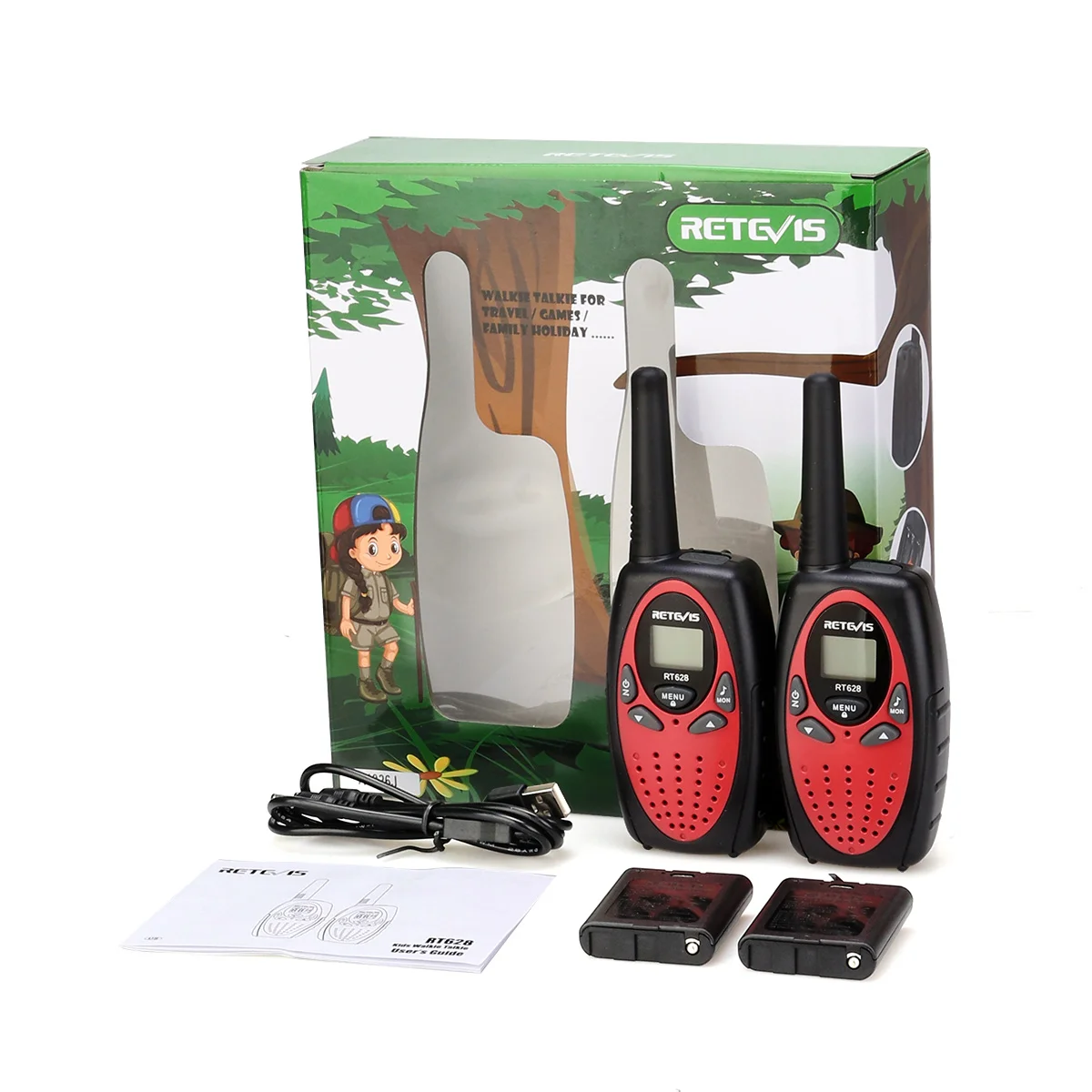 Walkie-Talkie Retevis Rt628 PMR Rechargeable PMR446 Battery Long-Range Children 2pcs