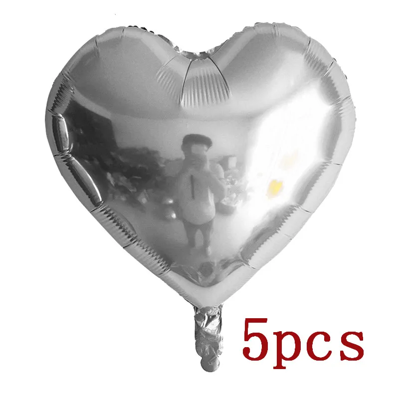Металлические латексные шары золотого и серебряного цвета, 18, 20, 30, 40, 50, 60 лет, вечерние шары с цифрами на день рождения, юбилей, подарок для взрослых - Цвет: silver Heart