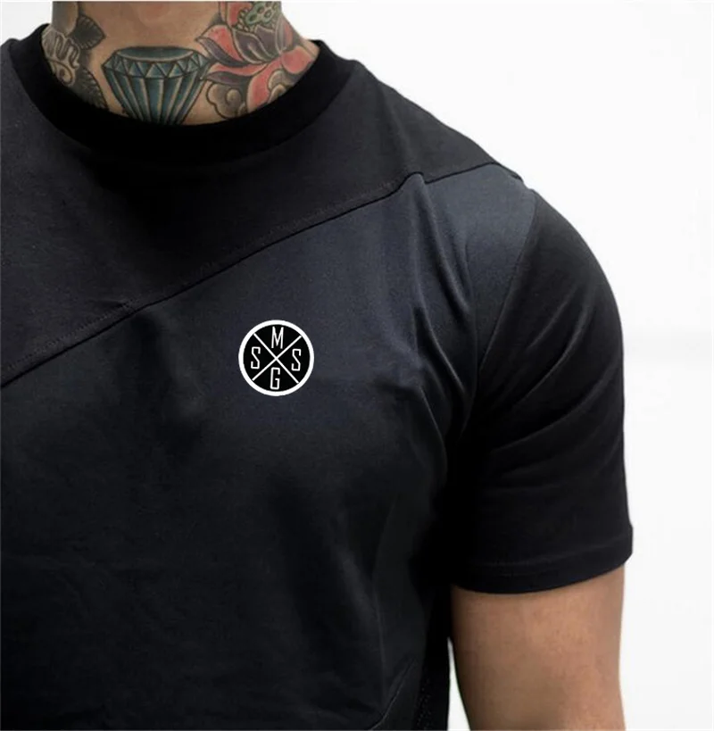 

Mens Brand Muscle T Shirt Sporting Fitness Men Clothing Cotton Running Plus Big Size TShirt Fashion Short Sleeve Tshirt