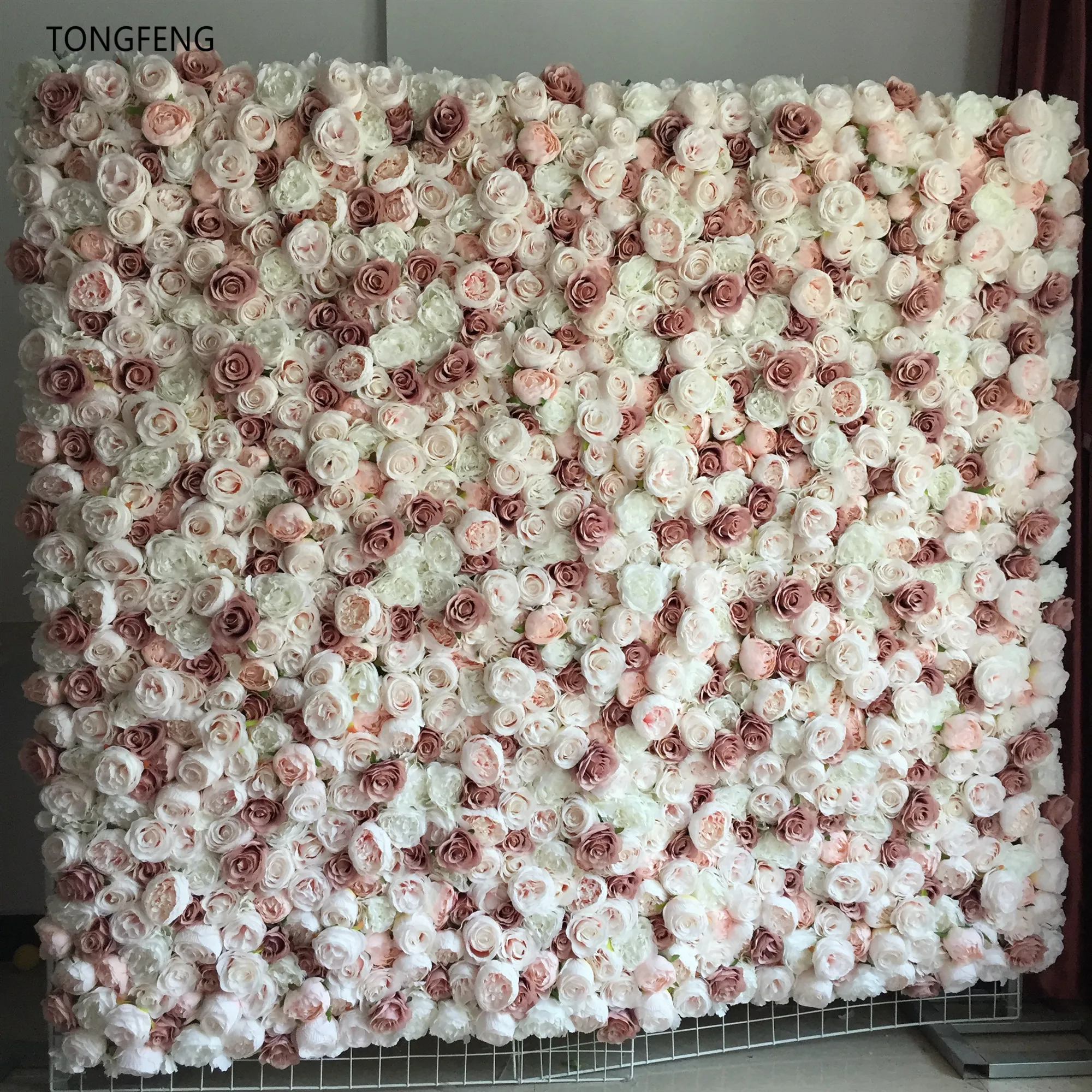 TONGFENG 24 шт./лот, искусственный шелк, роза, пион, 3D цветок, стена, свадебный фон, украшение, цветок, дорожка, свадебное украшение