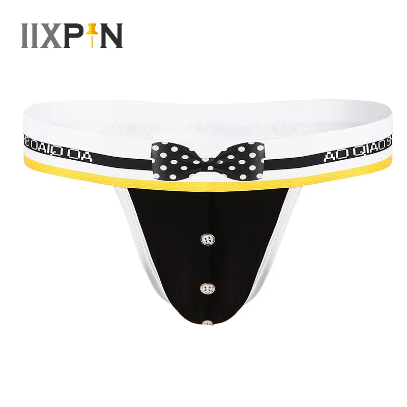 Mens Underwear Sexy Men G-strings And Thongs Panties Soft Stretchy Male Underpants Print Bowknot Low Rise |