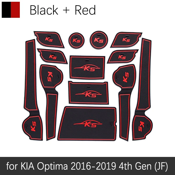 Противоскользящие резиновые чашки подушки двери паз коврик для KIA Optima JF 4th Gen mk4 KIA K5 SW~ аксессуары коврик для телефона - Название цвета: Красный