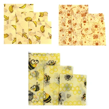 

9Pcs Beeswax Food Wrap Eco Friendly Reusable Sustainable Plastic Free Food Storage Organic Cling Wrap Replacement for Sandwich