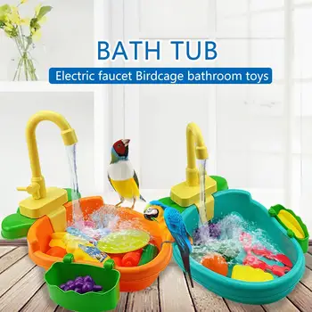 

Parrot Perch Shower Pet Bird Bath Cage Basin Parrot Bird Feeder Bowl Parrot Automatic Bathtub Pool Toy