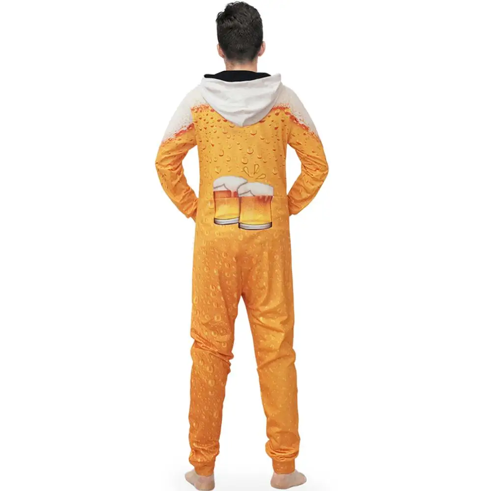 Men's Long Sleeves Jumpsuits Winter Pullover Hooded Pyjamas Vivid Beer Imprinting Pajamas Top Selling Sleepwear Men's Long Sleeves Jumpsuits Winter Pullover Hooded Pyjamas Vivid Beer Imprinting Pajamas Top Selling Sleepwear