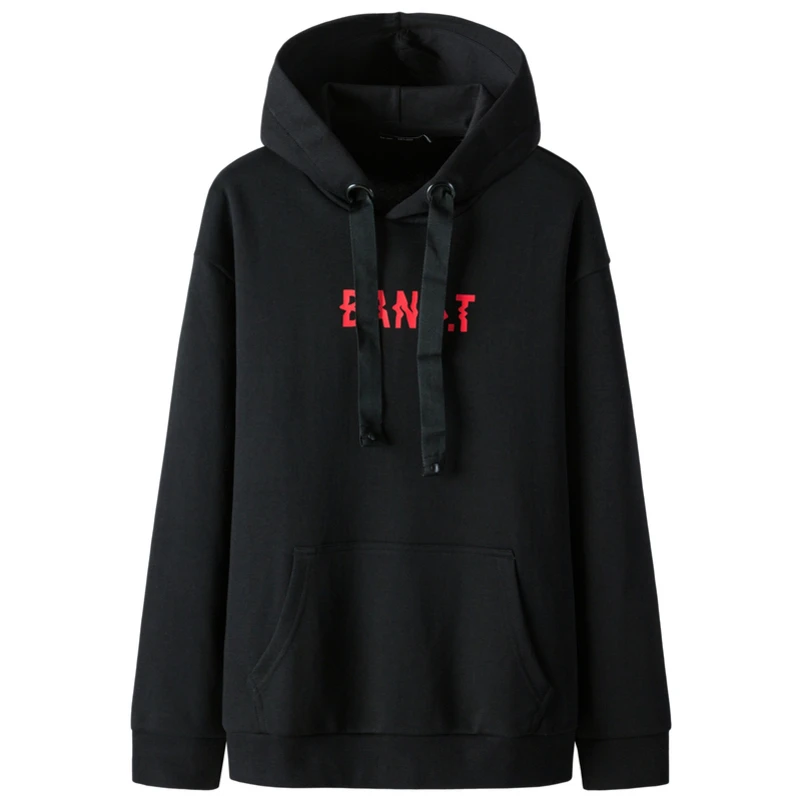 Semir модный свитер для мужчин на шнурке с капюшоном с буквенным принтом мужской пуловер рубашка хит цвет Толстовка трендовая одежда - Цвет: black
