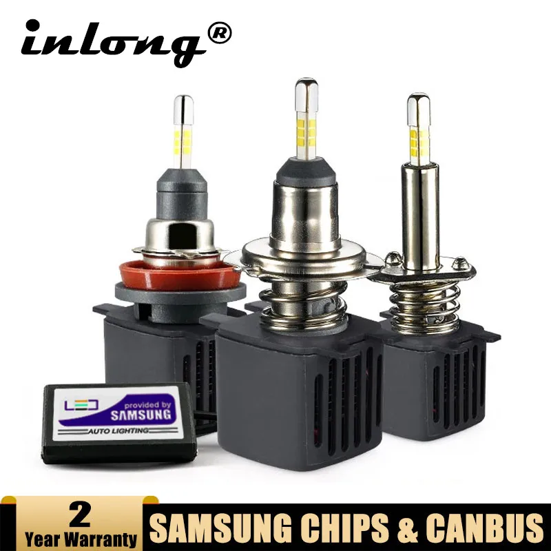 Светодиодная лампа H7 Canbus светодиодные лампы H1 с чипами Samsung H11 H4 Светодиодные