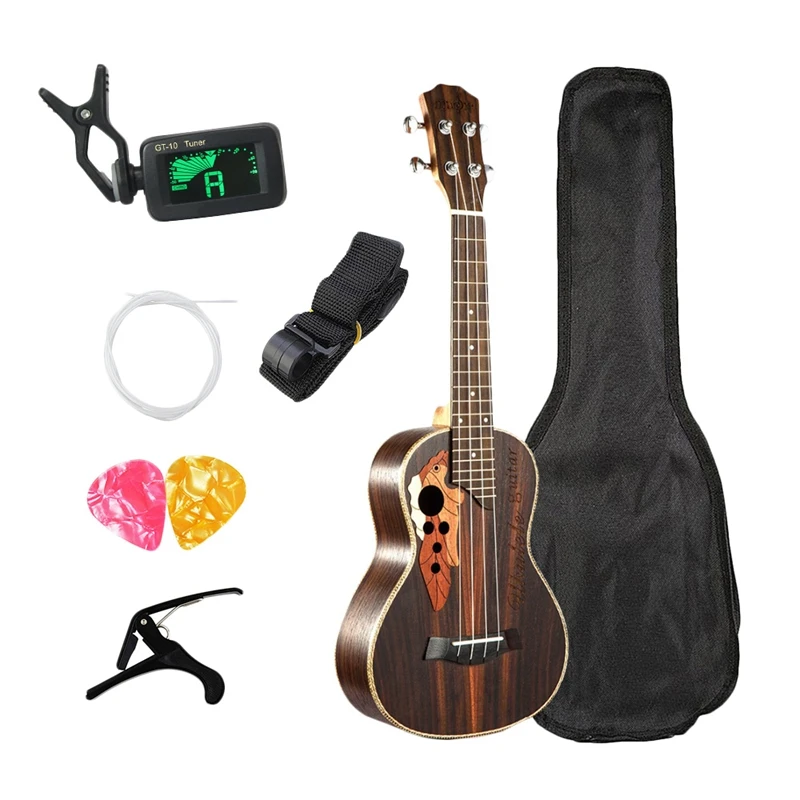 

ABUO-Concert Ukulele Kits 23 Inch Rosewood Ukulele 4 String Mini Hawaii Guitar With Bag Tuner Capo Strap Stings Picks For Beginn