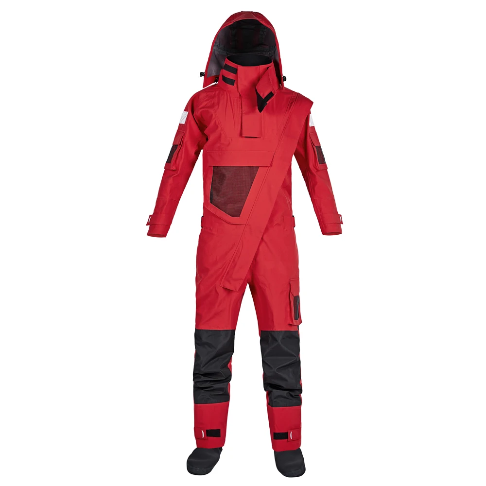 3 слойный Мужской сухой костюм на молнии спереди со съемным капюшоном