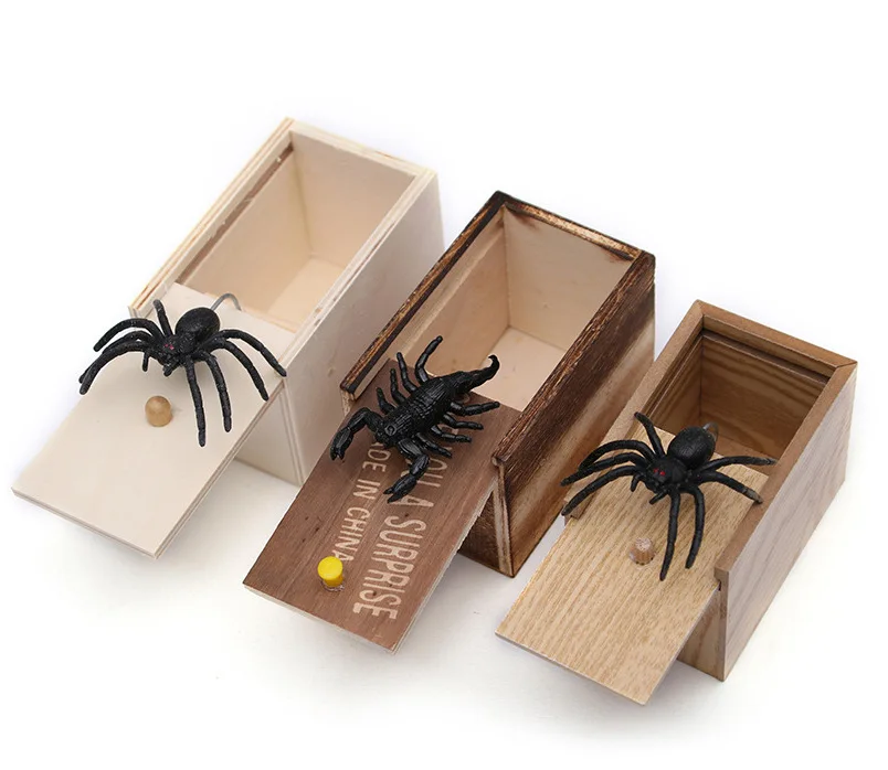 Gift-Toys Wooden April Prank Fools-Day Spider-Hidden Funny Kids Halloween in for Your