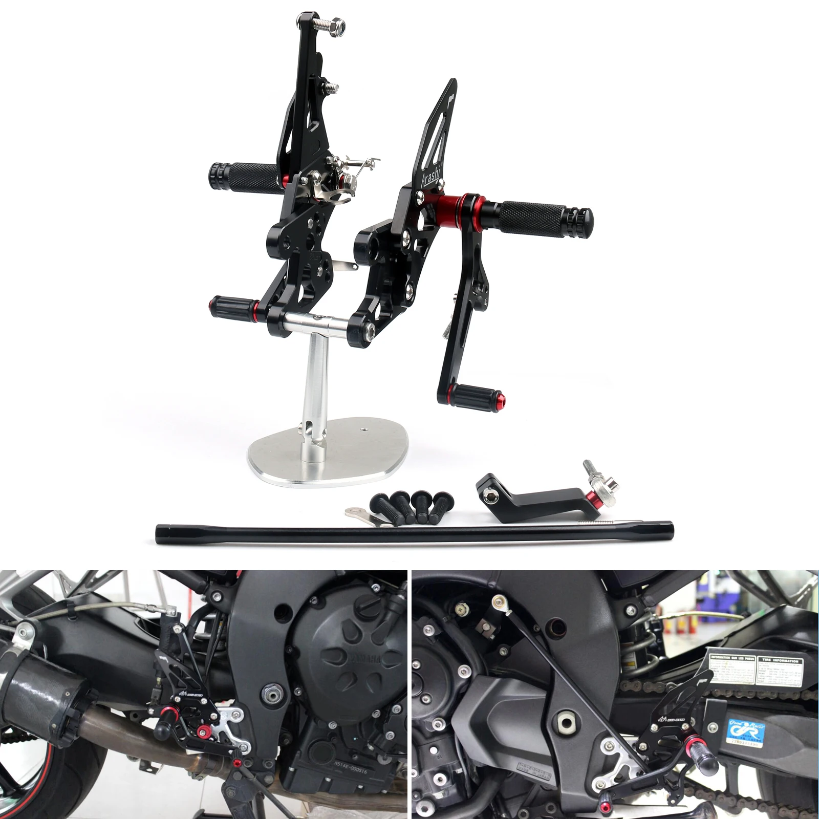 Areyourshop для Yamaha FZ1 2006- FZ8 2010-2013 Регулируемый CNC Rider задний Набор подставка для ног задняя подставка колышки двигателя
