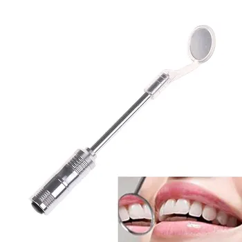 

Mini Handle Dentist Mouth Mirror With LED Light Bright Durable Dental Teeth Whitening Mirror Oral Health Care Tool Reusable