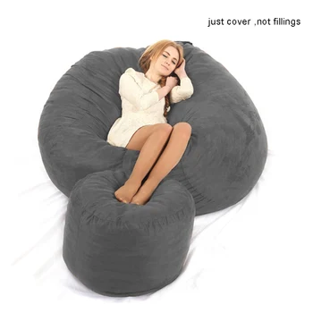 

7FT large suede bean bag chair cover for Adult,living room furniture rest beanbag sofa cover
