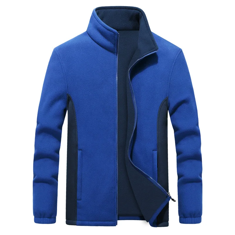 Мужской плащ, новинка, большой размер 6XL 7XL 8XL 9XL, ветровка, одноцветная, стоячий воротник, куртки, мужская повседневная теплая куртка - Цвет: Синий