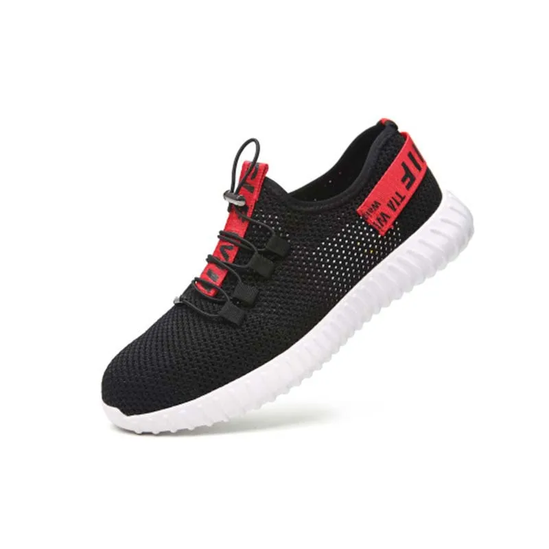 Red On White sole Новая выставка дышащая защитная обувь для мужчин; легкие летние прочные пирсинг рабочие сандалии одинарный, сетчатый кроссовки; большие размеры 35-46 - Цвет: Red On White sole