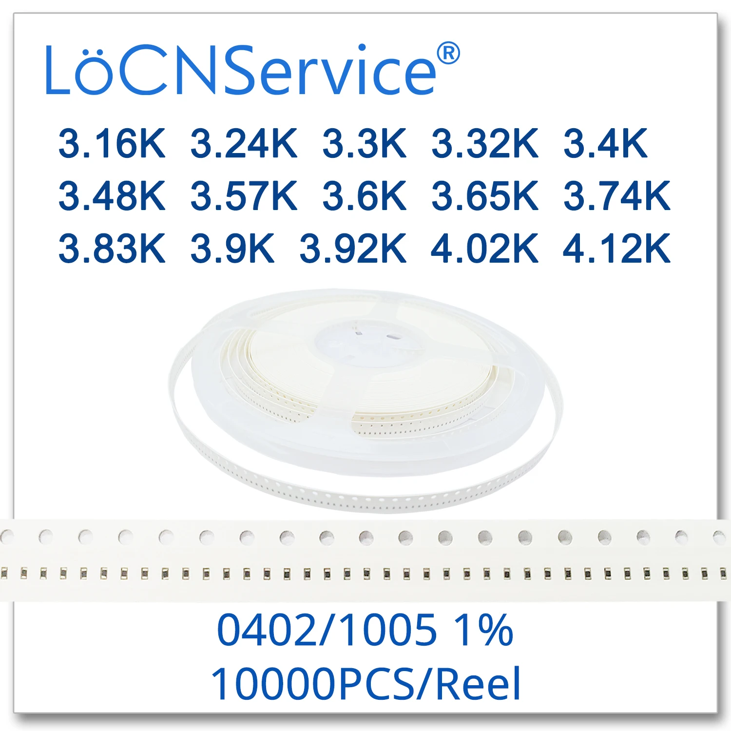 LoCNService 0402 1% 10000 шт. 3 16 K 24 32 4 48 57 6 65 74 83 9 92 02 12 1005 резистор | Электроника