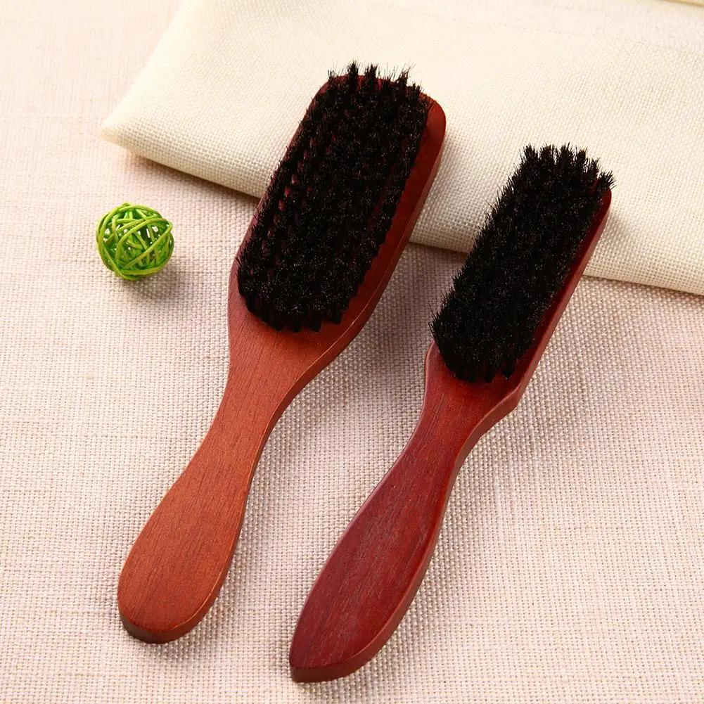 Wood Handle Hair Brush Set Hard Boar Bristle Combs Styling For Men Women Hairdressing Hair Styling Beard Straight hair brush comb