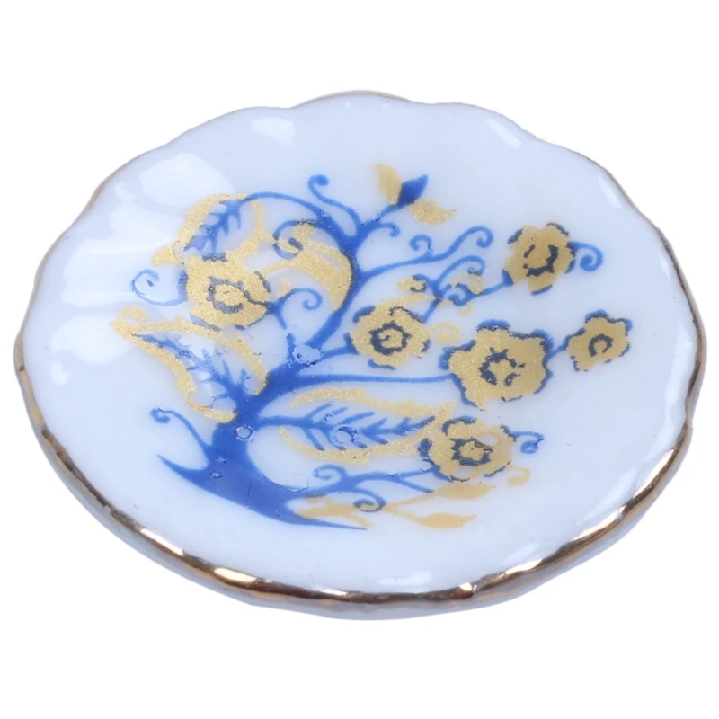 Миниатюрный Кукольный домик 1: 12 игрушка кухня столовая 17 шт. фарфоровый чайный сервиз маленький цветочный