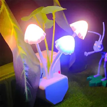 

Mushroom Sensor Led Night Light For Kids Children Bedroom Decorative Lamp Novelty Wireless Wall Projector Nightlight EU US Plug